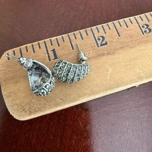 Vintage Silver Tone Pierced Earrings